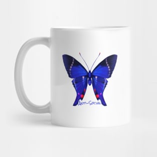 Anti-Social Butterfly Blue Mug